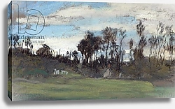 Постер Моне Клод (Claude Monet) The Meadow lined with trees
