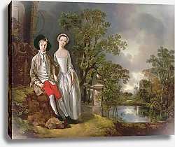 Постер Гейнсборо Томас Portrait of Heneage Lloyd and his Sister, Lucy, c.1750