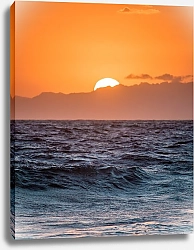 Постер Оранжевый закат над морем