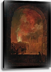 Постер Робер Юбер Fire at the Opera of the Palais-Royal, View from the Louvre, 1781