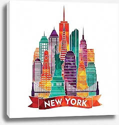 Постер Нью Йорк, коллаж