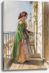 Постер Льюис Джон A Greek Girl Standing on a Balcony 1840
