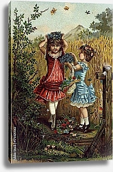 Постер Детские игры. венок из полевых цветов