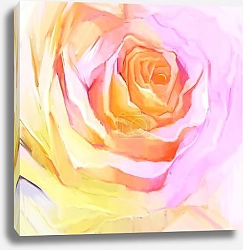 Белая роза в белой раме на холсте