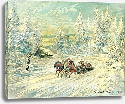 Постер Коровин Константин Тройка в снегу