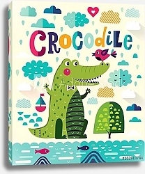Постер Мультяшный крокодил