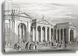 Постер Бартлет Уильям (последователи, грав) The Bank of Ireland, Dublin, from 'Scenery and Antiquities of Ireland' by George Virtue
