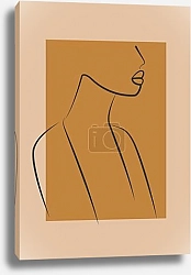 Постер Minimalistic woman line art silhouette