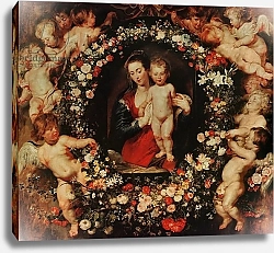Постер Рубенс Петер (Pieter Paul Rubens) Virgin with a Garland of Flowers, c.1618-20
