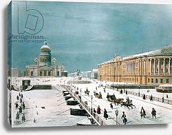 Постер Руссель Пол (Москва) The Isaac Cathedral and the Senate Square in St Petersburg, 1840s