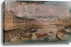Постер Школа: Французская View of the Seine, the Grande Galerie of the Louvre and the College des Quatre Nations, c.1680