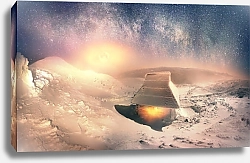 Постер Домик под звездами в снегах
