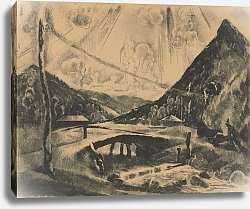 Постер Аба-Новак Вильмош Krajina s mostom