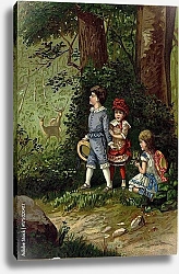 Постер Детские игры. Встреча с оленями в лесу