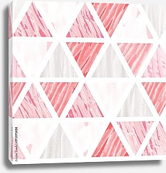 Постер Серебристо-розовые треугольники
