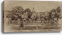 Постер Панкевич Юзеф The Jardin du Luxembourg in Paris with a view of the dome of the Pantheon