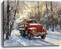 Постер Winter forest highway