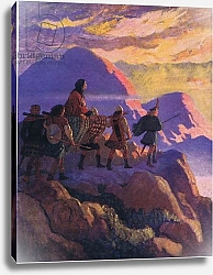 Постер Уайет Ньюэлл Helen descends the glen of stones, from The Scottish Chiefs published by Charles Schribner's Sons, 1930