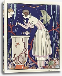 Постер Барбье Джордж Ошеломляющая рыбка ; летнее платье