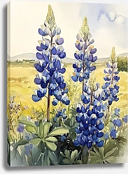 Постер Sapphire hues of bluebonnet petals