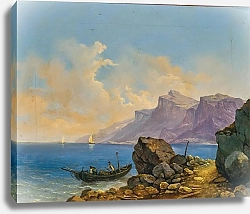 Постер Пернхарт Маркус Озерный пейзаж с лодкой