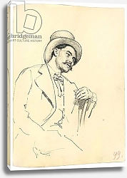 Постер Репин Илья Study for 'A Parisian Cafe': Seated Man with Hat, c. 1872-1875