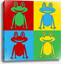 Постер Поп-арт силуэт лягушки