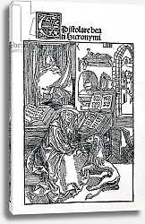 Постер Дюрер Альбрехт St. Jerome in his study pulling a thorn from a lion's paw, 1492