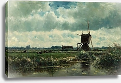 Постер Руфолс Виллем Polder landscape with windmill near Abcoude