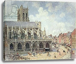 Постер Писсарро Камиль (Camille Pissarro) The Church of St Jacques in Dieppe, Morning Sun, 1901