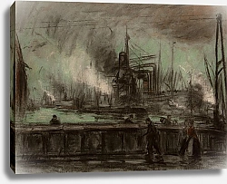 Постер Мигем Юджин Ван Graanzuiger aan het werk