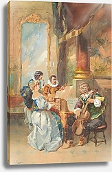 Постер Хамза Йоханн Music making in the house, a quartet in a baroque ambiance