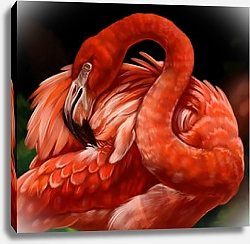 Постер Красный фламинго 