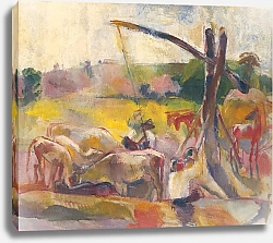 Постер Аба-Новак Вильмош Кормление коров