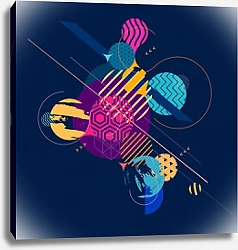Постер Абстрактная многоцветная геометрическая композиция