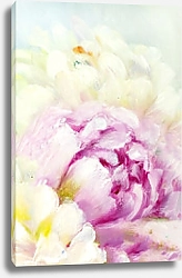 Постер Розовые и белые цветы пионов в белой вазе, деталь 1
