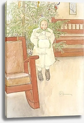 Постер Ларсон Карл Девушка и кресло-качалка