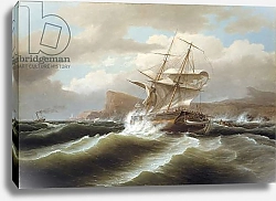 Постер Бирх Томас An American Ship in Distress, 1841