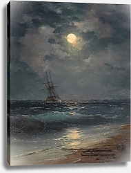 Постер Пейзажи Ивана Айвазовского Корабль при лунном свете