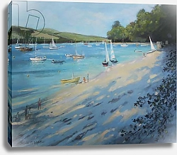 Постер Райт Дженнифер (совр) Salcombe Fishermans Cove, blue & white sail