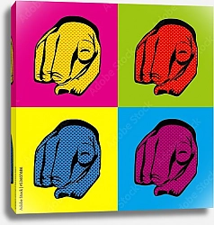 Постер Указательный палец в стиле поп-арт