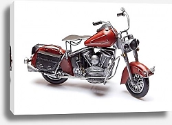 Постер Model of red bike on white background