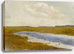 Постер Челмонский Юзеф Landscape; Meadow with Marsh-Marigolds