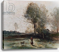Постер Коро Жан (Jean-Baptiste Corot) Landscape or, Morning in the Field