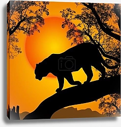 Постер Тигр на дереве