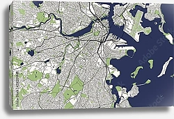 Постер План города Бостон, США