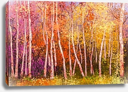 Постер Осенний красочный лес