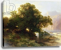 Постер Калам Александр View of Lake Thuner, 1854