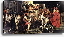 Постер Рубенс Петер (Pieter Paul Rubens) The Coronation of Marie de Medici at St. Denis, 13th May 1610, 1621-25