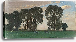 Постер Зофф Альфред Langenpreising, Viehweide mit großen Bäumen